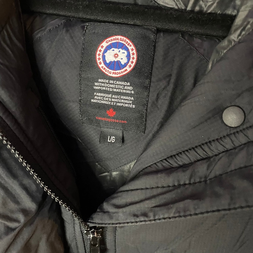 Canada Goose Puffer Jacket Women Large Black Hooded Down Quilted Parka Coat - Picture 4 of 6